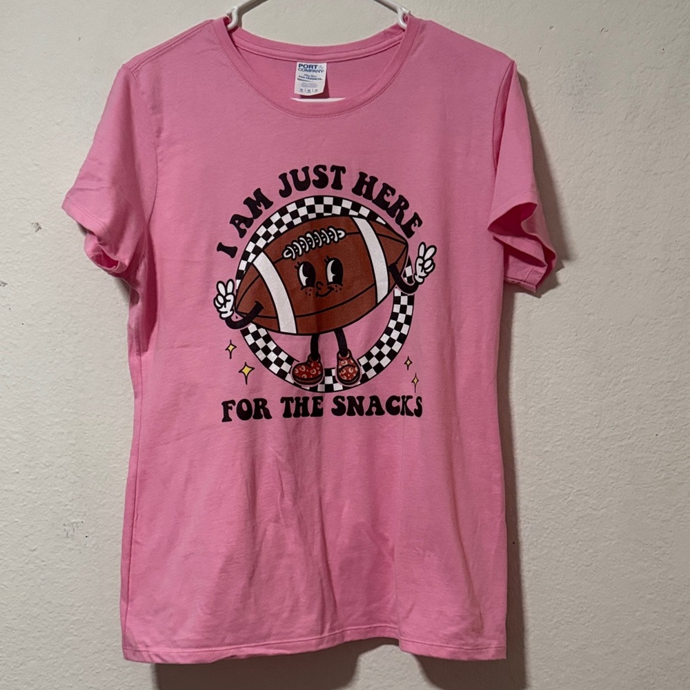 Pink Women's T-Shirt with Fun Graphic - Medium